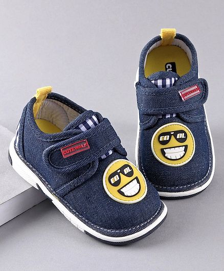 Cute Walk by Babyhug Casual Shoes Smiley Patch - Navy Blue