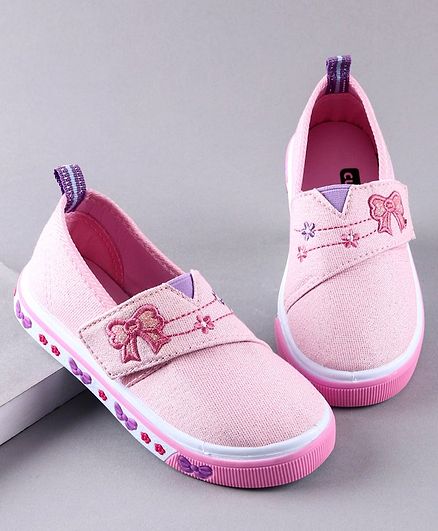 Cute Walk by Babyhug Casual Shoes Bow Embroidery - Light Pink