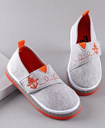 Cute Walk by Babyhug Casual Shoes Anchor Embroidery - Grey