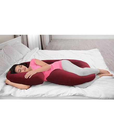 Babyhug C Shape Maternity Pillow - Maroon
