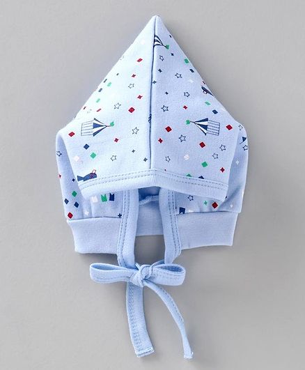 Child World Cap with Tie Knot Closure Blue - Diameter 8 cm