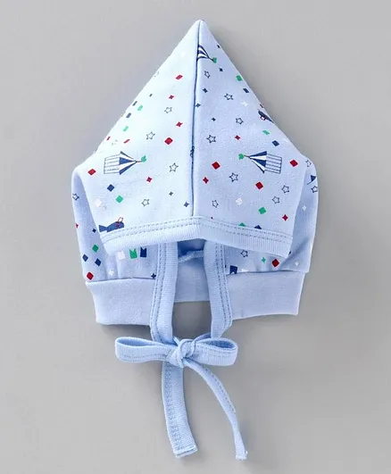 Child World Cap with Tie Knot Closure Blue - Diameter 8 cm