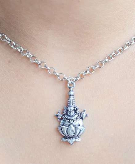 Pretty Ponytails Balaji Divinity Pendant Necklace - Silver
