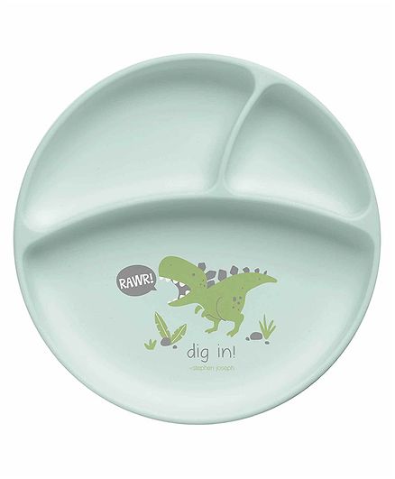 Stephen Joseph Silicone Plate Dino Print - Green