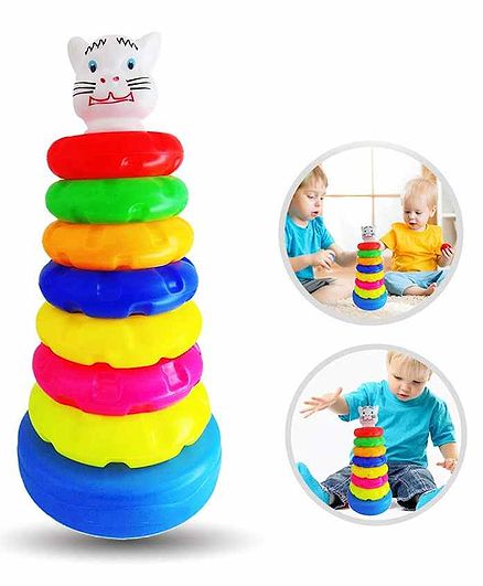 Planet of Toys Ring Throwing And Size Matching Game - Multicolour