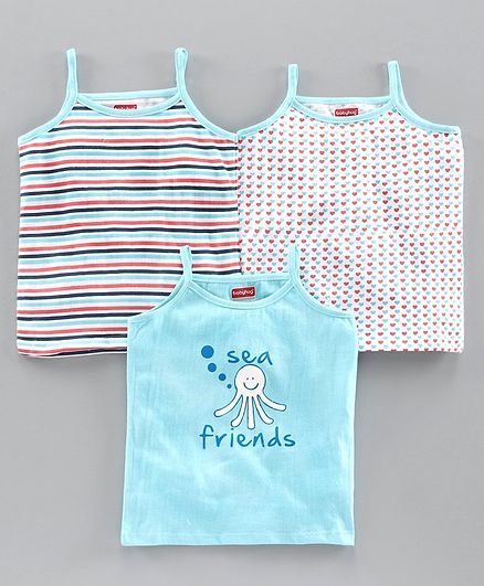 Babyhug 100% Cotton Slips Pack of 3 - Blue