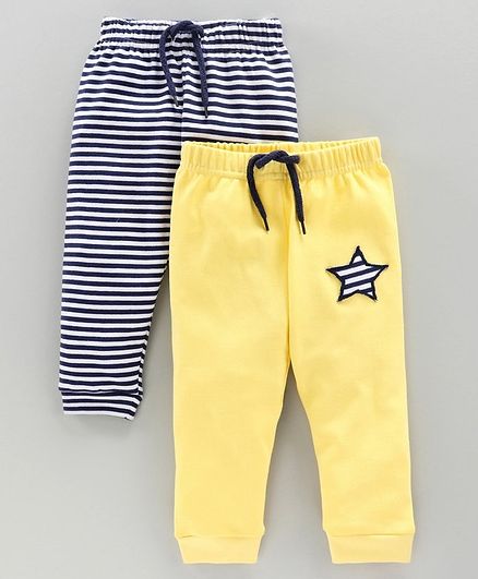 Babyoye Full Length Lounge Pant Pack of 2 - Yellow Black