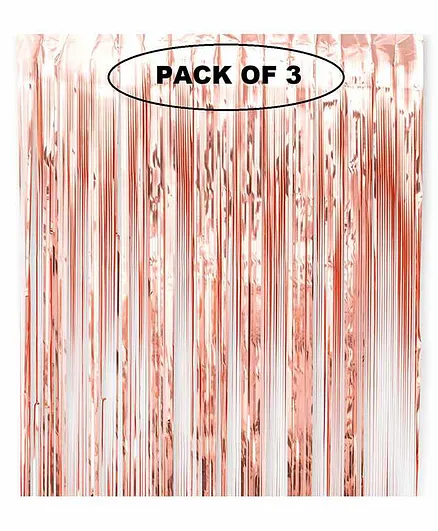 Party Anthem Holographic Shimmer Curtain Peach - Pack Of 3