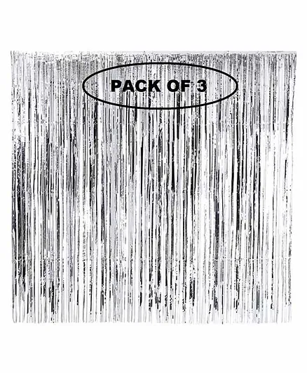 Party Anthem Holographic Shimmer Curtain Silver - Pack Of 3