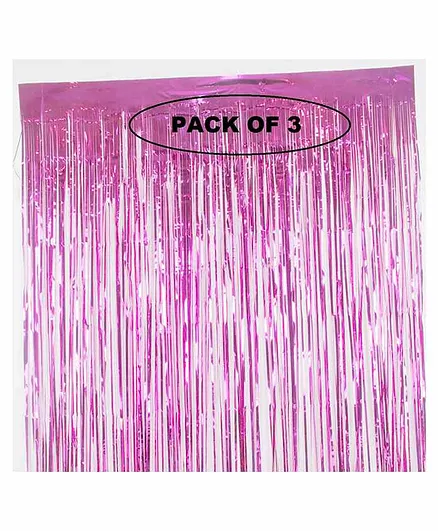 Party Anthem Holographic Shimmer Curtain Pink - Pack Of 3