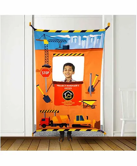 A&A Kreative Box Construction Site Pretend Play Curtain - Orange