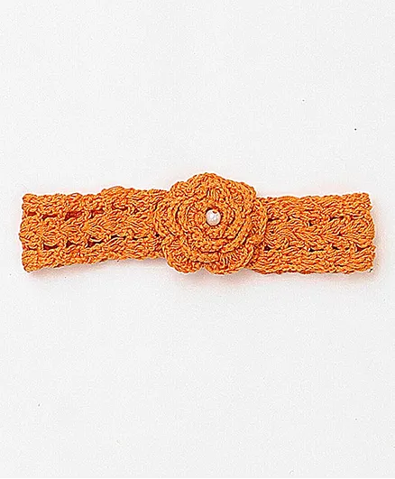 USHA ENTERPRISES Flower Crochet Headband - Orange