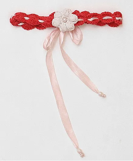 USHA ENTERPRISES Flower With Ribbon Headband - Coral