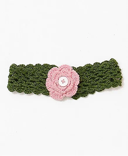 USHA ENTERPRISES Flower Crochet Headband - Green