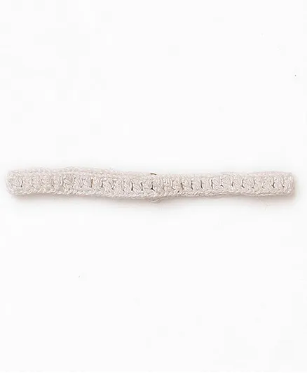 USHA ENTERPRISES Wooden Button Headband - White