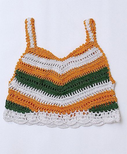 USHA ENTERPRISES Sleeveless Contrast Striped Top - Multi Color