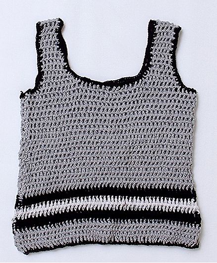 USHA ENTERPRISES Sleeveless Striped Hem Top - Grey