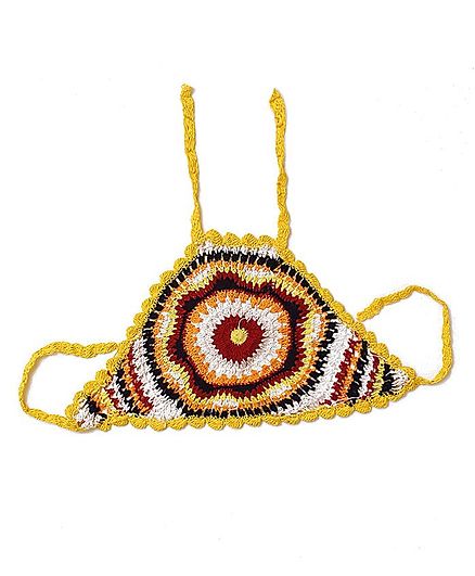 USHA ENTERPRISES Sleeveless Spiral Work Top - Yellow