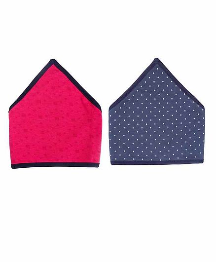 Grandma's Bandana Bib Polka Dot Print Pack Of 2 - Pink Blue