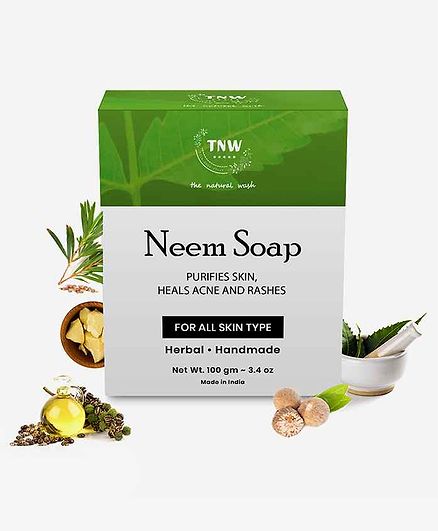 TNW THE NATURAL WASH Handmade Purifying Neem Soap For Acne, Pimples And Rashes Facial And Body Bathing Bar (Paraben/Sulphate/ Dye/ Silicon Free)