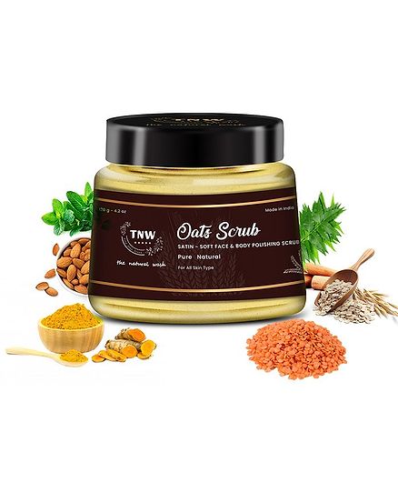 TNW THE NATURAL WASH Oat Cleanse A Mild Exfoliating Polishing Scrub For Face And Body (100% Chemical-free) - 120 g