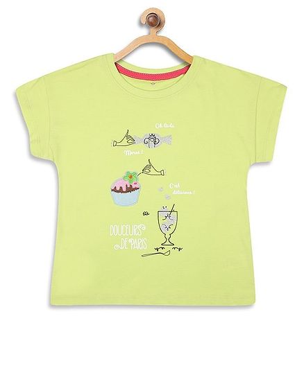 Elle Kids Printed Short Sleeves Tee - Green