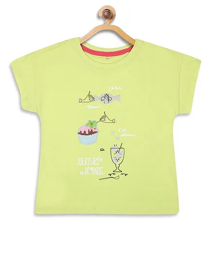 Elle Kids Printed Short Sleeves Tee - Green