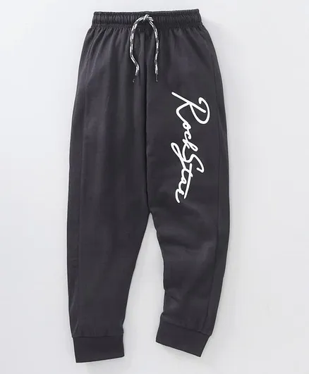 Spicy Kids Lounge Pant Text Print - Deep Grey