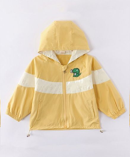 Kookie Kids Full Sleeves Jacket Animal Embroidery - Yellow