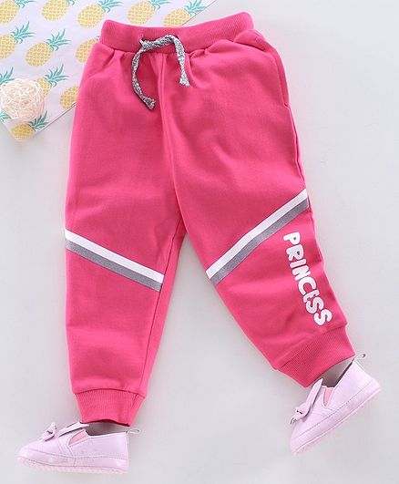 Babyhug Full Length Lounge Pant Princess Print - Pink