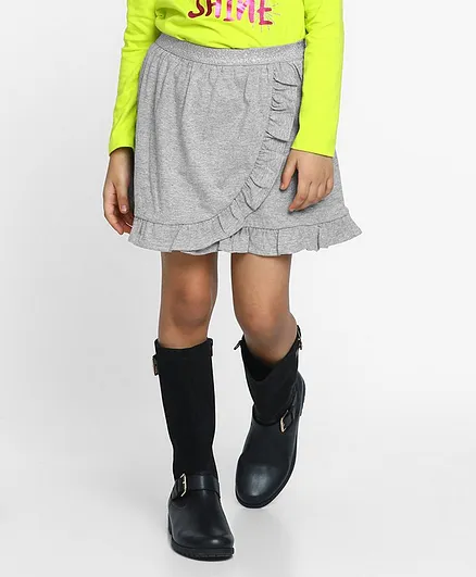 Pine Kids Knee Length Short Skirt - Grey