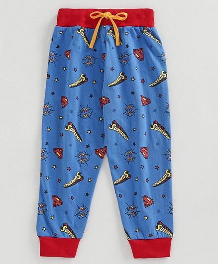 Eteenz Full Length Lounge Pant Superman Print - Blue