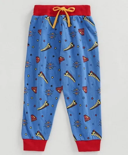 Eteenz Full Length Lounge Pant Superman Print - Blue