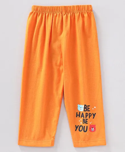 Tango Full Length Pajamas Be Happy Be You Print - Orange