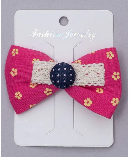 TMW Kids Bow Detailed Hair Clip - Dark Pink