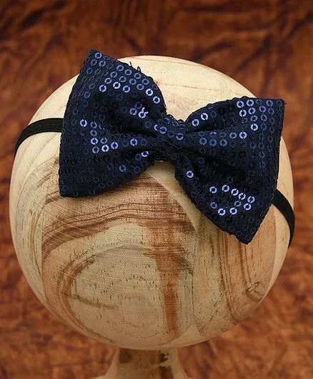 Funkrafts Sequin Bow Detailing Headband - Navy Blue