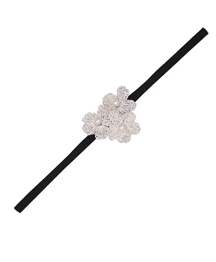 Funkrafts Crochet Flower Design Headband - White