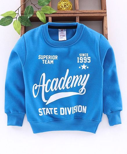 Smarty Full Sleeves Tee Academy Print - Blue