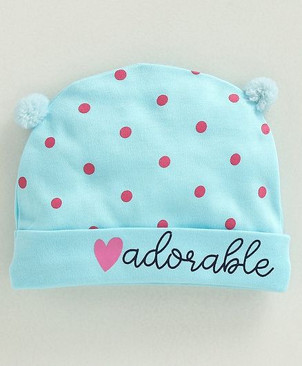Babyoye Polka Dot Cap Adorable Print Blue - Diameter 11 cm