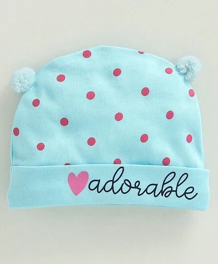 Babyoye Polka Dot Cap Adorable Print Blue - Diameter 11.5 cm