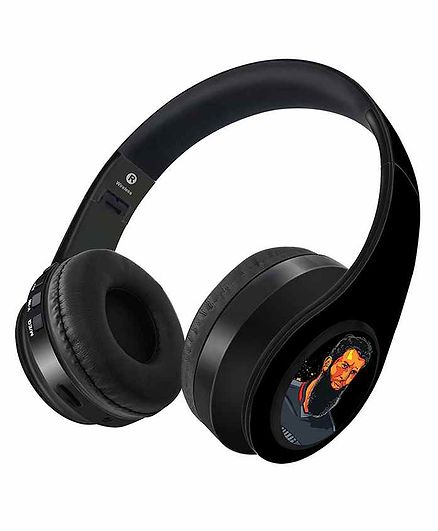 Macmerise Splash Illustration Moeen Ali Decibel Wireless On Ear Headphone - Black