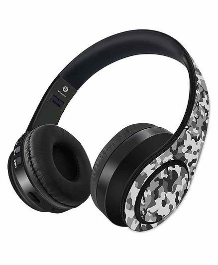 Macmerise Camo Effect Decibel Wireless On Ear Headphones - Black Grey