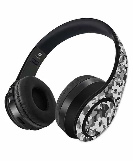 Macmerise Camo Effect Decibel Wireless On Ear Headphones - Black Grey