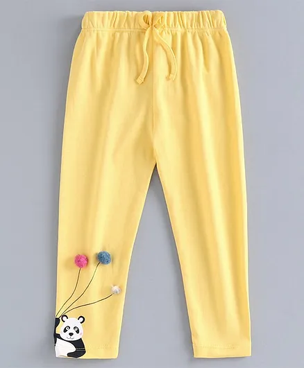 Mom's Love Full Length Leggings Panda Print - Yellow