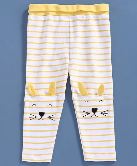 Mom's Love Striped Leggings - Yellow