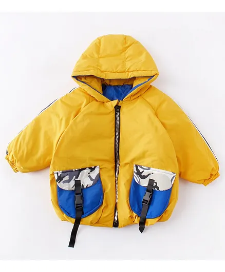 Kookie Kids Full Sleeves Winter Jacket - Yellow