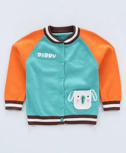 Kookie Kids Full Sleeves Sweater & Lounge Pant Swan Patch - Blue