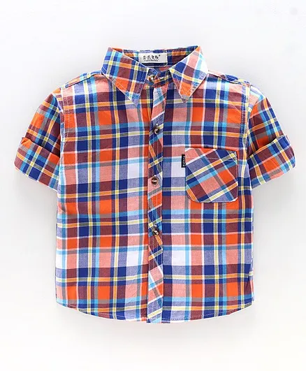 Kookie Kids Full Sleeves Checked Shirt - Multicolor