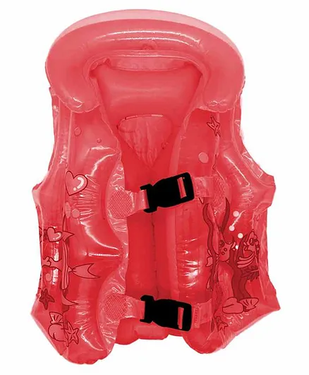 EZ Life Inflatable Swim Vest Fish Print - Red