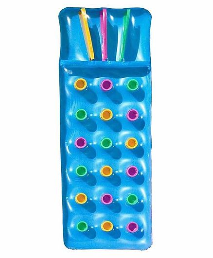 EZ Life Inflatable Float Bed with Cup Holder - Blue